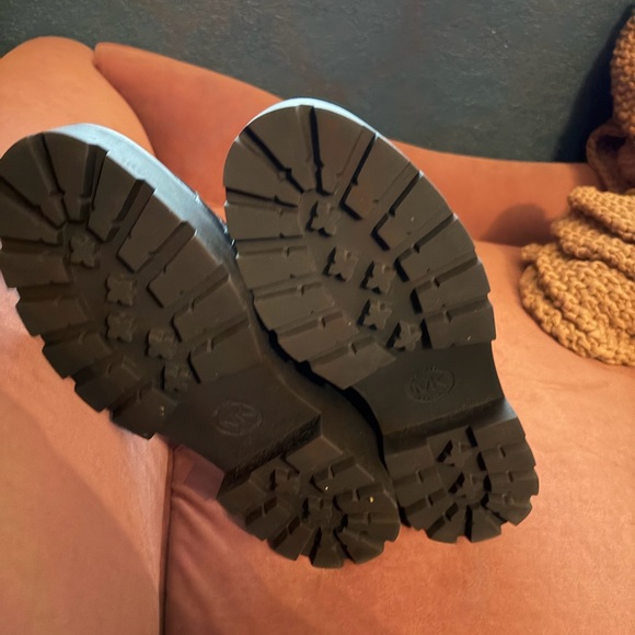 Michael Kors Black Leather Combat Boots - Picture 4 of 6